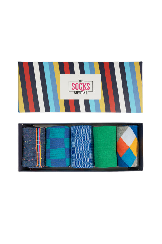 Men's Colorful 5 Pack Crew Socks