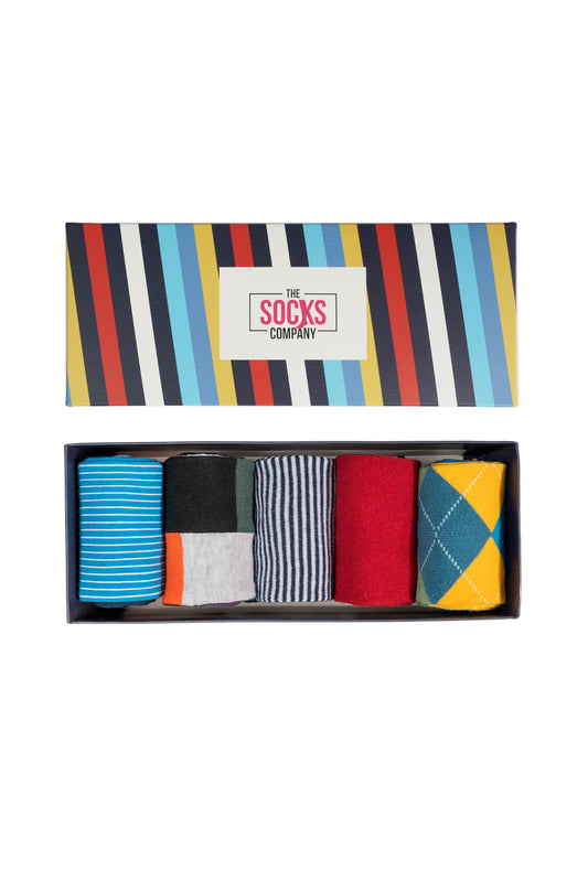 Men's Colorful 5 Pack Crew Socks